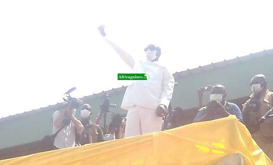 Alpha Condé, président de la République de Guinée en campagne à Kankan