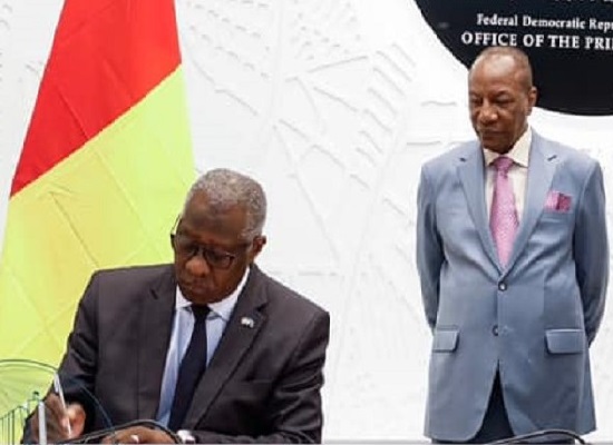 Alpha Condé et Mamadi Touré, ministre des Affaires Etrangères, image d'archive
