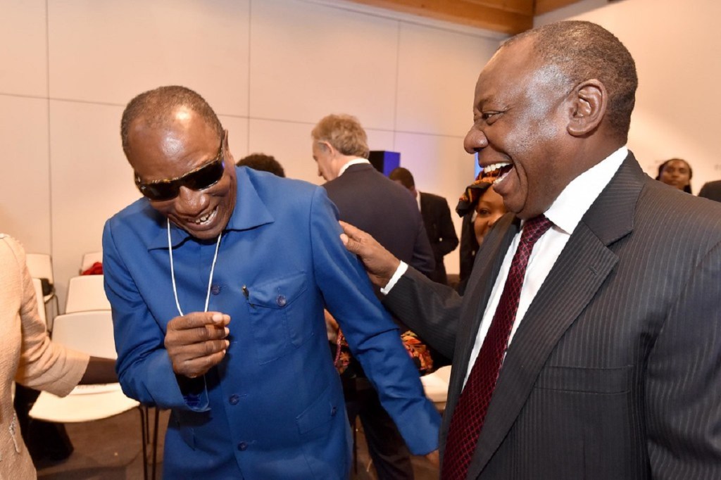 Alpha Condé et Cyril Ramaphosa, président en exercice de l'UA