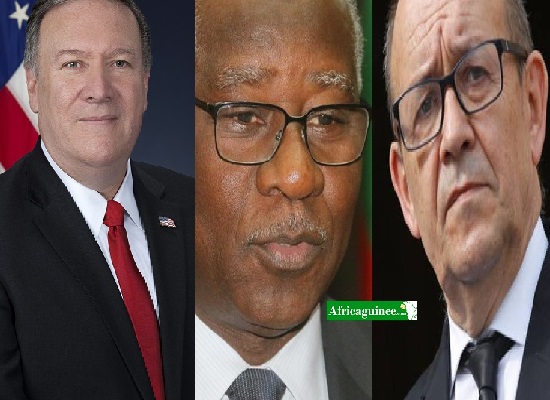 Mike Pompéo, Mamadi Touré, Jean Yves Le Drian