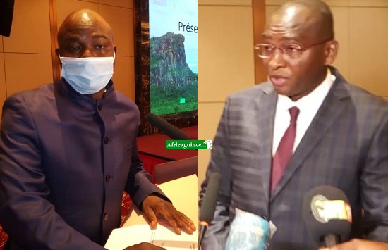 Ismael Dioubaté, ministre du Budget et Aboubacar Makhissa Camara, DG impôts