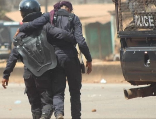 Des policiers déployés pour le maintien d'ordre à Conakry