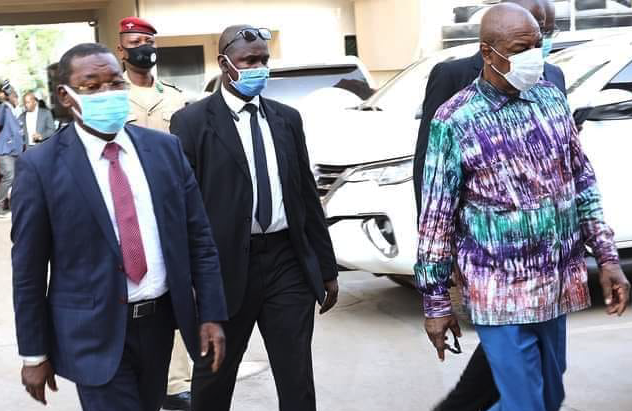 Alpha Condé, président de la République de Guinée et le ministre de l'Hydraulique et de l'Assainissement, Papa Koly Kourouma
