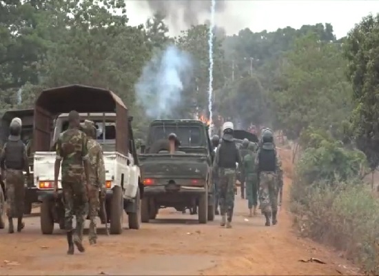 Des éléments des forces de défense et de sécurité déployés pour le maintien d'ordre à Kouroussa