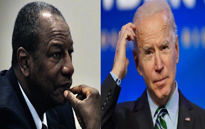 Alpha Condé, président de la République de Guinée Joe Biden, Photomontage Africaguinee.com