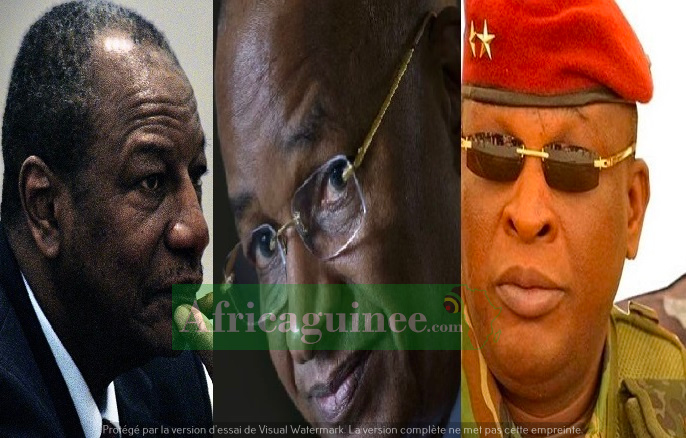 Alpha Condé, Cellou Dalein et Sékouba Konaé, photomontage Africaguinee.com
