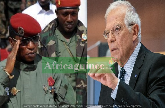 Dadis Camara, Toumba Diakité, Josep Borrell, photomontage Africaguinee.com