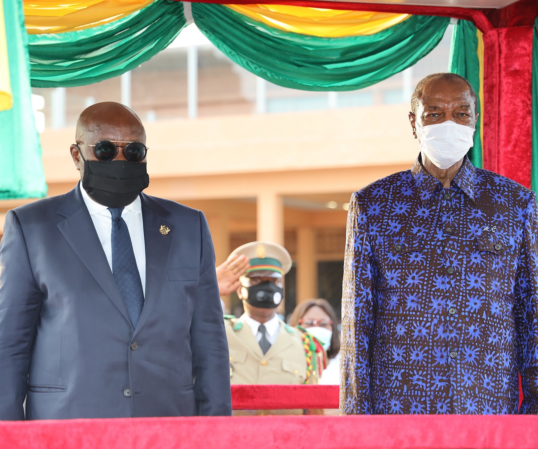 Alpha Condé et Nana Akuffo Addo, à Conakry, jeudi 10 juin 2021