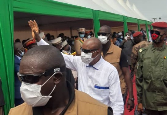Alpha Condé, président de la République de Guinée à Boké