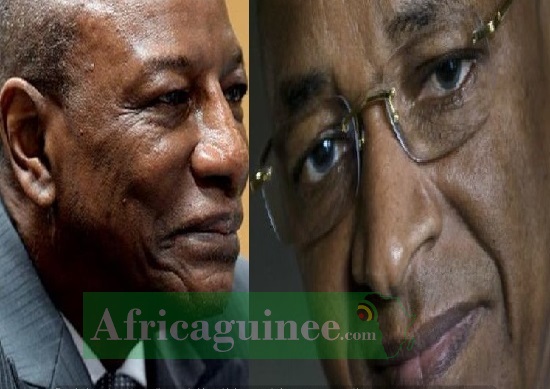 Alpha Condé, président de la République de Guinée et son principal opposant Cellou Dalein Diallo