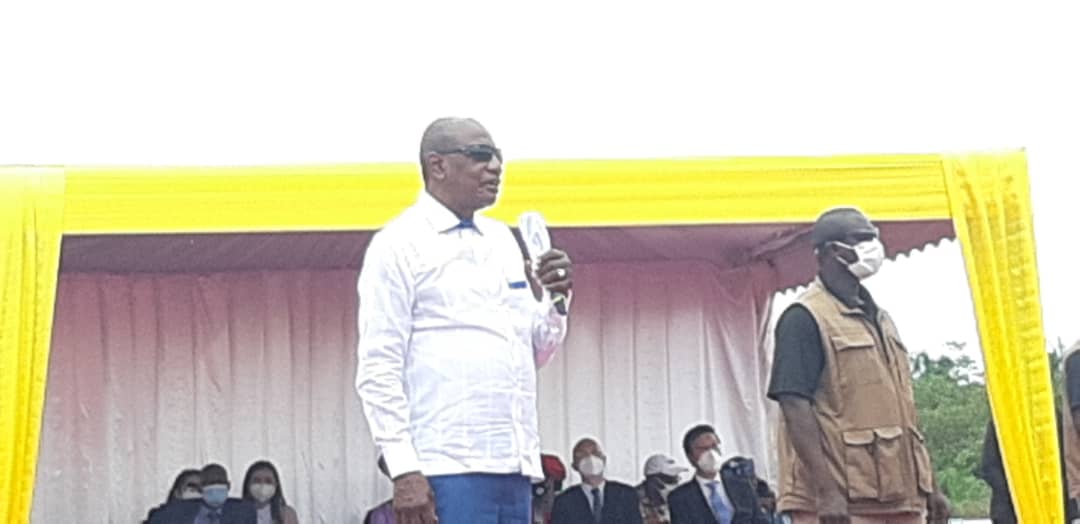 Alpha Condé, président de la République de Guinée à Boké