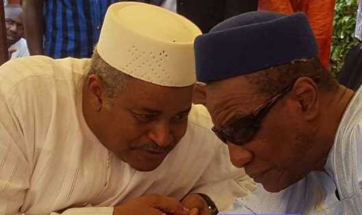 Alpha Condé, président de la République de Guinée et Bah Ousmane, conseiller à la présidence en charge des infrastructures