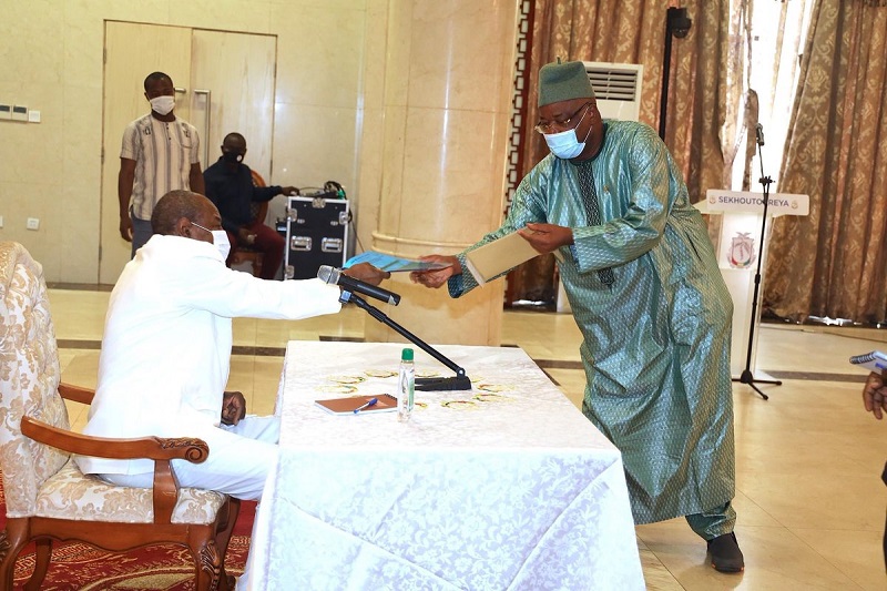 Alpha Condé, président de la République de Guinée et Mamadou Sylla chef de file de l’opposition