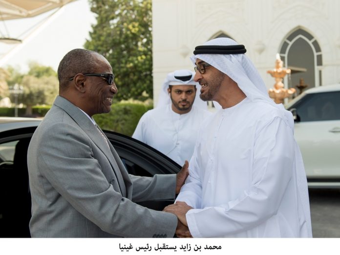Alpha Condé, Président de la République de Guinée  et le Pince héritier d'Abu Dhabi, Mohamed Bin Zayed