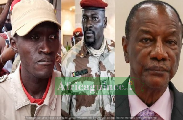 Sekou Koundouno, Mamady Doumbouya, Alpha Condé, photomontage AFRICAGIUINEE.COM