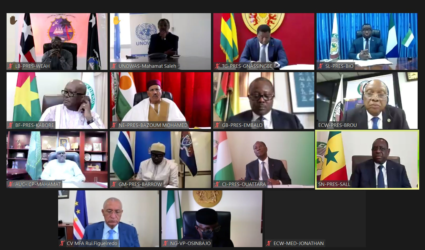 Des dirigeants de la communauté économique des Etats d'Afrique de l'Ouest en sommet virtuel extraordinaire sur le coup d'Etat en Guinée