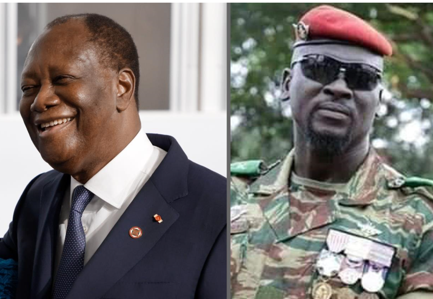 Alassane Ouattara et Mamady Doumbouya, crédit photomontage, Africa Intelligence