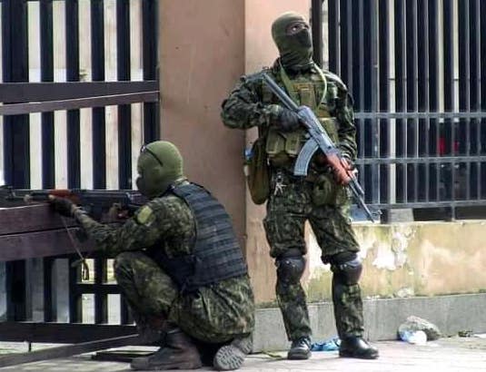 Des éléments des forces spéciales à Kaloum, le 05 septembre jour du coup d'Etat contre Alpha Condé