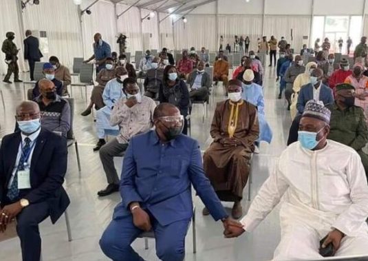 Kassory Fofana et Amadou Damaro Camara, le 06 septembre dernier lors d'une rencontre avec la junte
