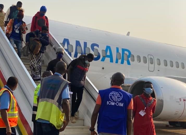 Des migrants guinéens accueillis à Conakry, crédit photo OIM Guinée