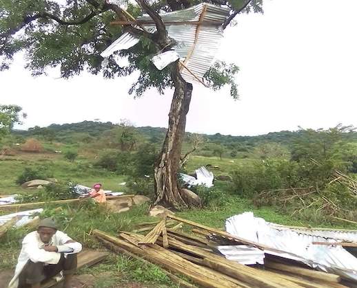 Des sinistrés suite à la tornade survenue à Vassérédou