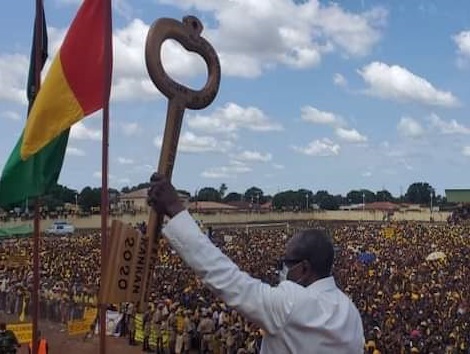 Alpha Condé, président déchu, en campagne pour le troisième mandat à Kankan, image d'archive