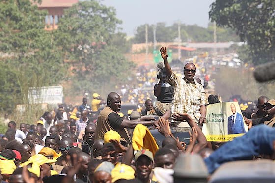 Réception d'Alpha Condé dans la ville de Kankan, à la veille du référendum constitutionnel de 2020