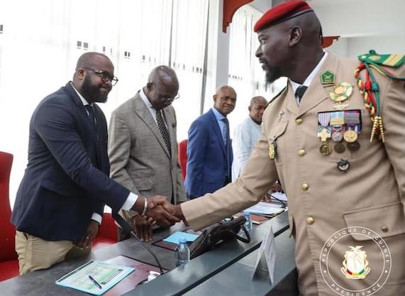 Djiba Diakité et le Président de la Transition, colonel Mamadi Doumbouya