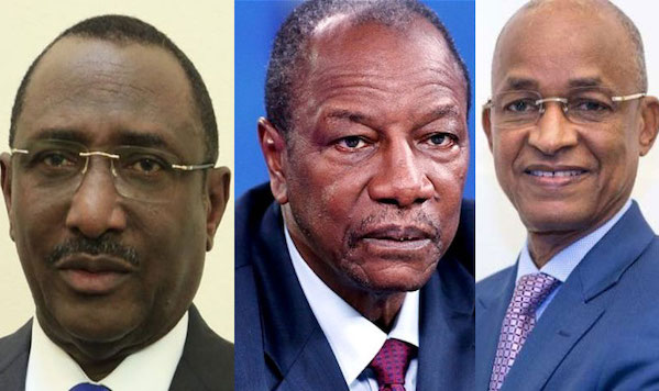 Sidya Touré, leader de l'UFR, Alpha Condé (ancien Président), Cellou Dalein Diallo, leader de l'UFDg