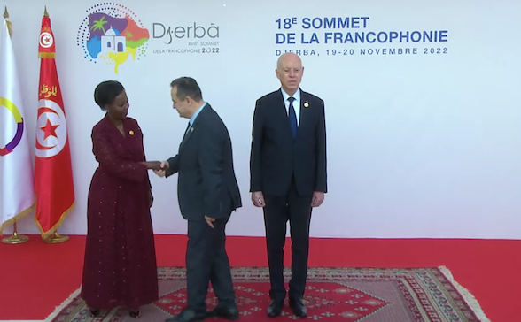 La Secrétaire Général de l’OIF Louise Mushikiwabo recevant les délégations