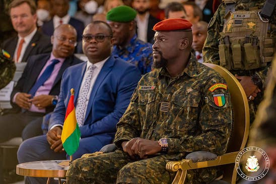 Colonel Mamadi Doumbouya, président de la transition guinéenne et son Premier ministre Bernard Goumou