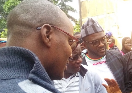 Saikou Yaya Barry de l'UFR, Oumar Sylla Foniké Mengué, Coordinateur national du FNDC et Ibrahima Diallo chargé des opérations