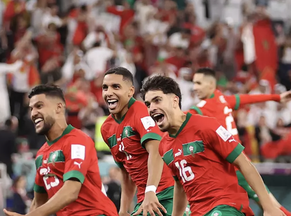 Les marocains célèbrent leur qualification, crédit photo Fifa