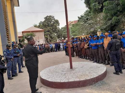 Charles Alphonse Wright, Ministre de la Justice et des droits de l'Homme s'exprimant à la Cour d'Appel de Conakry, Sayon Camara Africaguinee.com